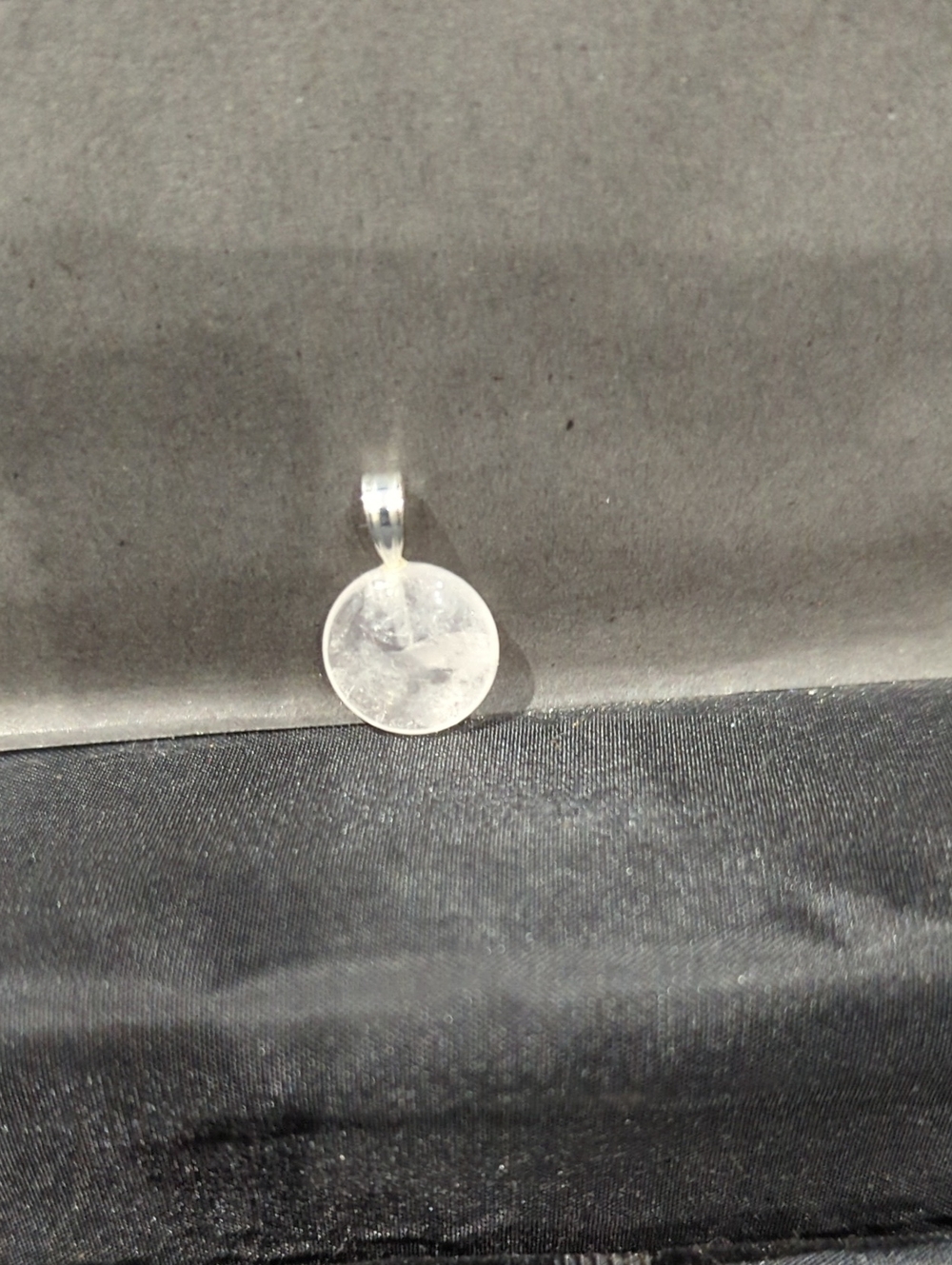 Silver Round Disc Pendant - Silver